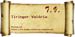 Tiringer Valéria névjegykártya